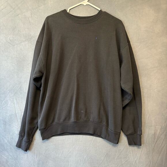 Vintage Hanes Blank Crewneck Sweatshirt Men Large Grunge Skater Gothic Eco Smart - Picture 1 of 5